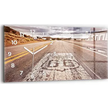 Hodiny Dekorativní nástěnné hodiny s grafikou 60x30 cm Route 66 USA