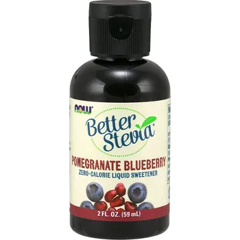 Fitness strava NOW Foods Better Stevia Liquid 59 ml Příchuť: Granátové jablko Modrá borůvka