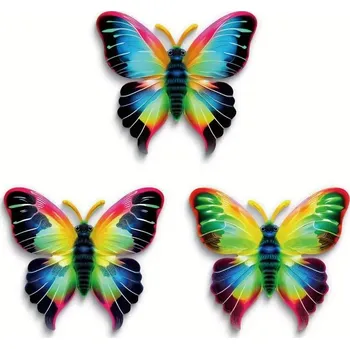 Zahradní dekorace BAF 3 x kovová dekorace motýl barevný