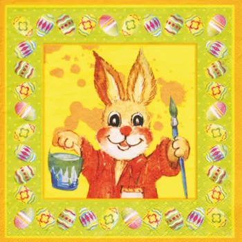 Papírový ubrousek Ubrousky 3-vrstvé, 33 x 33 cm Velikonoce zajíček [20 ks]