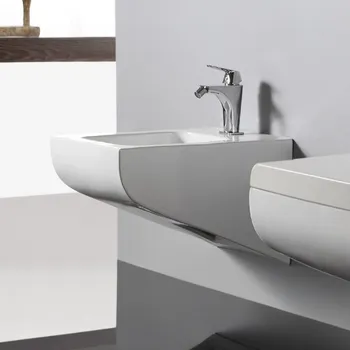 Bidet BESTECO Keramická Závěsná Výlevka, 35x50 cm, Oblá, Bílá