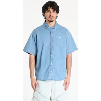 Košile Carhartt WIP S/S Lucas Shirt UNISEX Blue Bleached XS