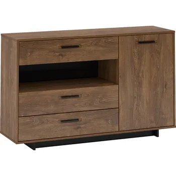 Obývací stěna Komoda, dub bolzano / černá, DELIS E