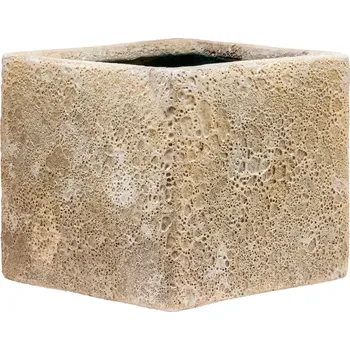 Květináč Baq Lava Cube Relic Beige V 20 cm / D 22 cm
