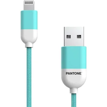 Datový kabel PANTONE KABEL MFI USB-A - LIGHTNING 1,5M, 2.4A, MODROZELENÝ [GSM174228]