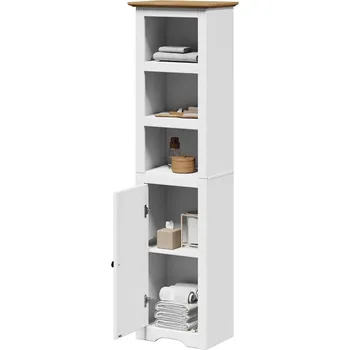 Koupelnový nábytek Koupelnová skříňka "BODO" bílý a hnědá 44x30x160 cm