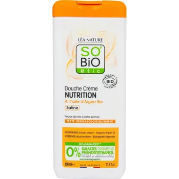 Sprchový gel SO´BIO Krém sprchový NUTRITION s arganovým olejem BIO 650 ml