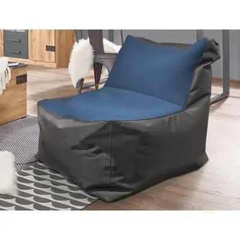 Sedací pytel Sedací pytel Carole, černá látka/modrá tkanina