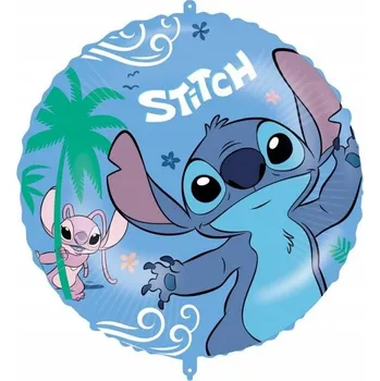 Balónek Fóliový balónek Procos kulatý Lilo a Stitch modrý 18 palců 1 ks