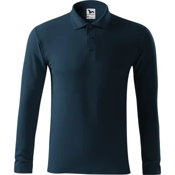 Pánské tričko Pique Polo LS polokošile pánská námořní modrá S