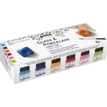 Výtvárné potřeby Sada barev na sklo a porcelán "LIVING", 6 x 20 ml, KREUL