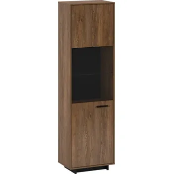 Obývací stěna Vitrína, dub bolzano / černá, levá, DELIS A1