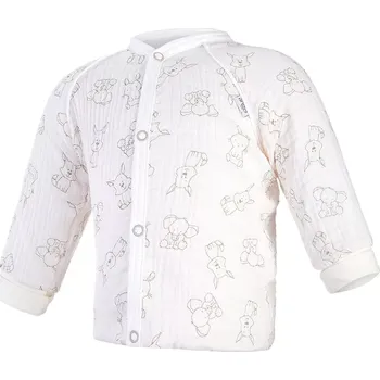 LITTLE ANGEL kabátek podšitý Outlast® krémová zvířátka/ bílá káva vel. 68 cm