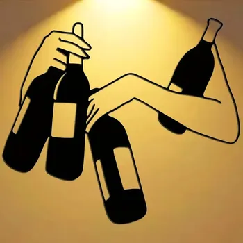 Obraz BAF Velká kovová dekorace Dáma s vínem 30 x 26 cm