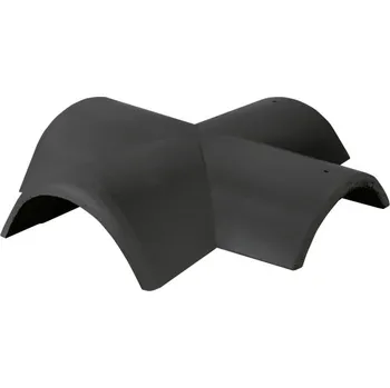 Střecha Hřebenáč rozdělovací X Bramac Novo se dvěma příchytkami břidlicově černá