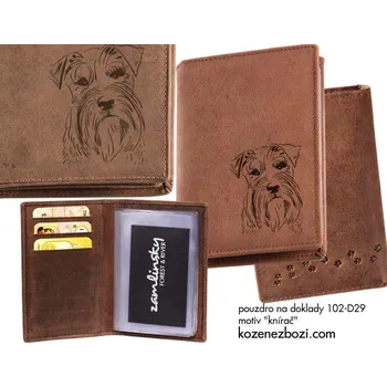 Obal na doklad Pouzdro Na Doklady "Knírač" - Dárek pro milovníka psů