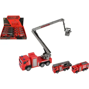 Hračka Teddies Auto hasiči - 14 cm - na zpětné natažení