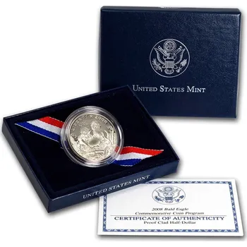 2008-S Orel bělohlavý 1/2 dolar Clad Commem Proof (s krabicí a COA)