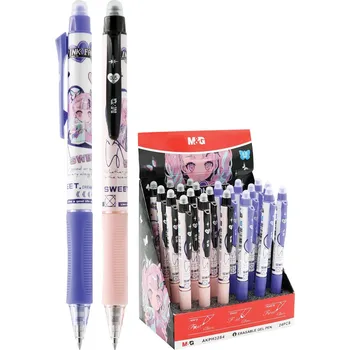 Pero gelové /gumovací M&G Pink Fantasy 0,5 mm - modrá náplň (2 dizajny)