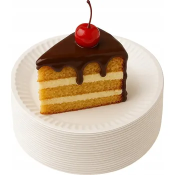 Jednorázové nádobí Papírové talíře na jedno použití dezertní kulaté 15 cm 100 ks eko