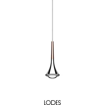 Lodes Designové závěsné LED svítidlo RAIN, 7W, v. 21 cm, CRI90 Barva: Rose gold, Teplota světla: 2700K - teplá bílá, Barva montury: Matná černá