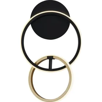 Nástěnné svítidlo Černo-zlaté kruhové LED nástěnné svítidlo RANDO