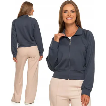 Dámská mikina MIKINA dámská na zip Bez Kapuce sportovní hladká MORAJ S