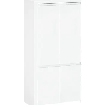 Obývací stěna Skříň 4D, bílý lesk, LINDY