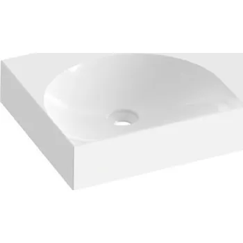 Ravak Lite Umyvadlo 60x45 cm bez otvoru, bílá - odkládací plocha vpravo XJXP1360000