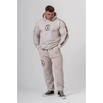 NEBBIA Washed tepláky s kapsami LEGEND krémové XXL