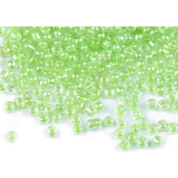 Korálek Rokajl 8/0 - 3 mm s průtahem Zelená světlá (Zelená světlá)