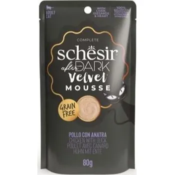 Krmivo pro kočku Schesir Cat kapsa After Dark Velv.Mousse kuře/kachn80g
