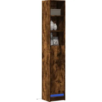 Příborník do zásuvky Příborník s LED bílý 36 x 32,5 x 200 cm kompozitní dřevo