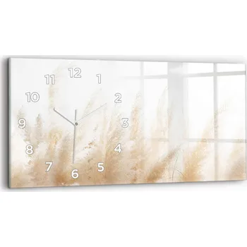 Hodiny Moderní skleněné nástěnné hodiny s potiskem 60 cm x 30 cm Obilí abstrakce