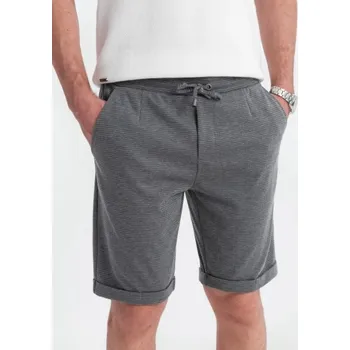 Ombre Clothing Stylové grafitové kraťasy strukturované V3 SRCS-0177