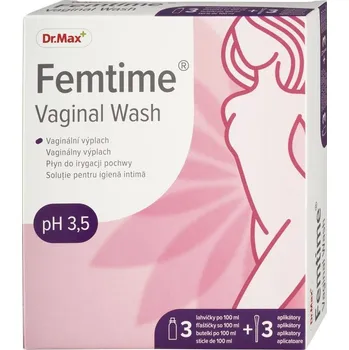 Intimní hygienický prostředek Dr. Max Femtime Vaginal Wash 3x100 ml + 3 aplikátory