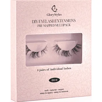 Umělé řasy GloryStyles Sada 3 párů segmentových řas GS14
