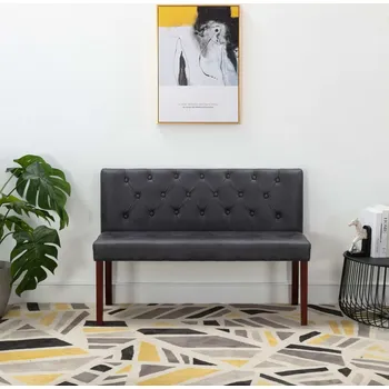 Zahradní lavice ZBXL Lavice 120 cm šedá umělá semišová kůže