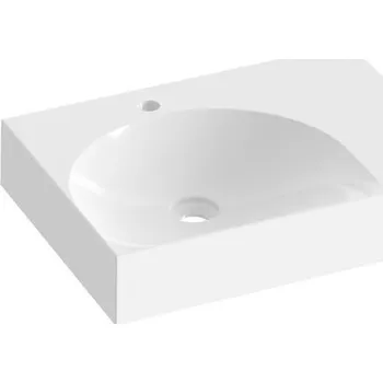 Ravak Lite Umyvadlo 60x45 cm s otvorem, bílá - odkládací plocha vpravo XJXP1260000