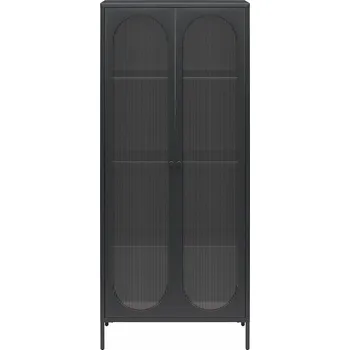 Knihovna Černá kovová vitrína 80x186x40 cm Luna – Støraa ID_1718554