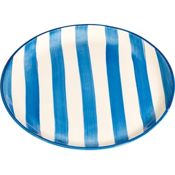 Talíř Zafferano, Jídelní talíř Lido Righe s pruhy 28 cm sytě modrý - Formadore