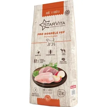 Krmivo pro psa Starvita granule pro psy malých plemen kuře, krůta 12kg