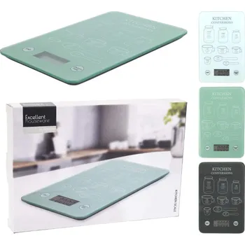 Kuchyňská váha váha 5kg, digit. kuchyňská,sklo 21,5x15 MIX barev