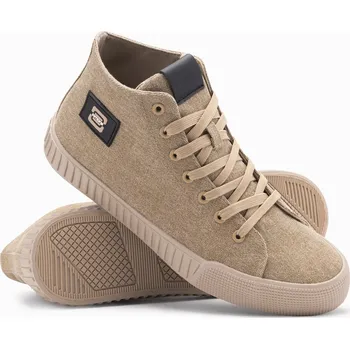 Pánské tenisky Pánské plátěné vysoké tenisky - světle hnědé V3 OM-FOTH-0186 - 40