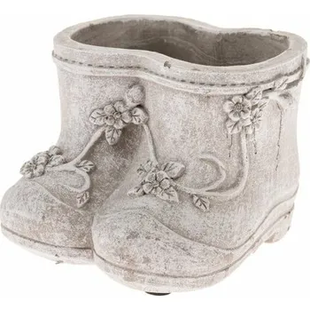 Biokrb Betonový květináč Boty, 15,5 x 10,5 x 12,5 cm, šedá