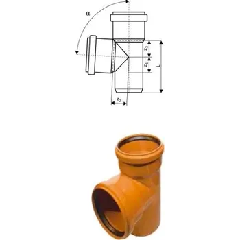 Kanalizační potrubí Osma KGEA odbočka kanalizační 160/110/87° 222420