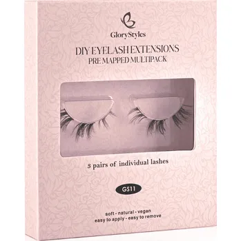 Umělé řasy GloryStyles Sada 3 párů segmentových řas GS11