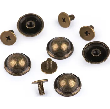 Nýt Ozdobný šroubovací nýt / nožičky na kabelky Ø13 mm Varianta: 4 staromosaz, Balení: 5 pár