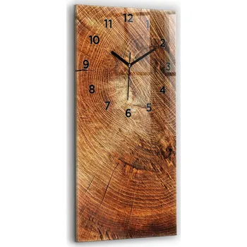Hodiny Minimalistické skleněné nástěnné hodiny s grafikou Starý kmen stromu 30x60 cm