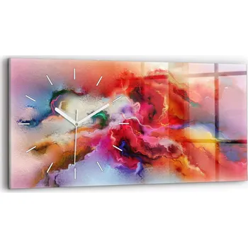 Hodiny Nástěnné hodiny kulatý dekorativní klasické kuchyňské 60x30 cm Rozlité barvy